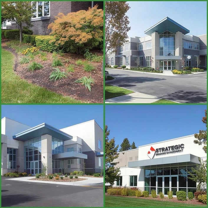 Four commercial properties exteriors